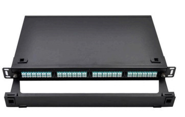 96F Panel de adaptador de cassette 1U Panel de parche MPO montado en el bastidor para el centro de datos 1U