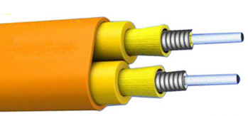 Cable óptico blindado duplex plano de cubierta de PE con resistencia a la tracción de 1200N