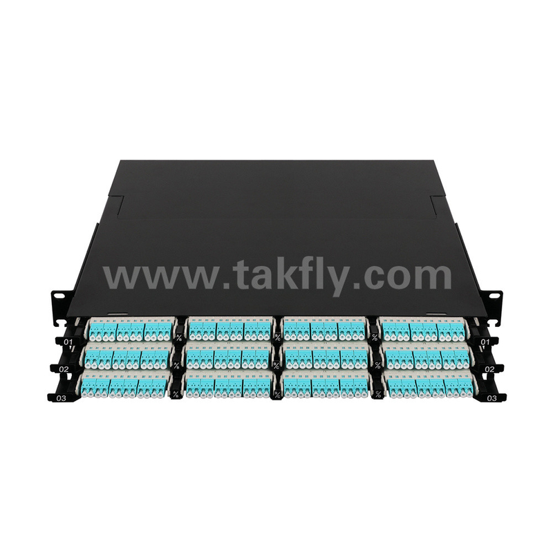 Fibra óptica MPO Cassette Panel de parches MTP 144 núcleos Super alta densidad para el centro de datos FTTX