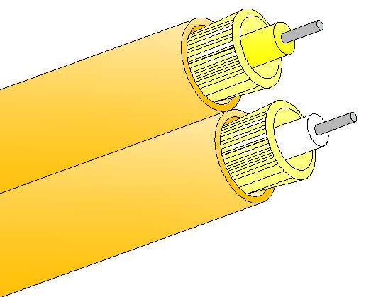 Cables de fibra óptica de doble 8 con baja atenuación y conectores SC FC ST LC MPO MU MTRJ D4 SMA