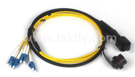 ODVA-MTP Cordón de parche impermeable 8 12 24 núcleo con el cable óptico de apoyo