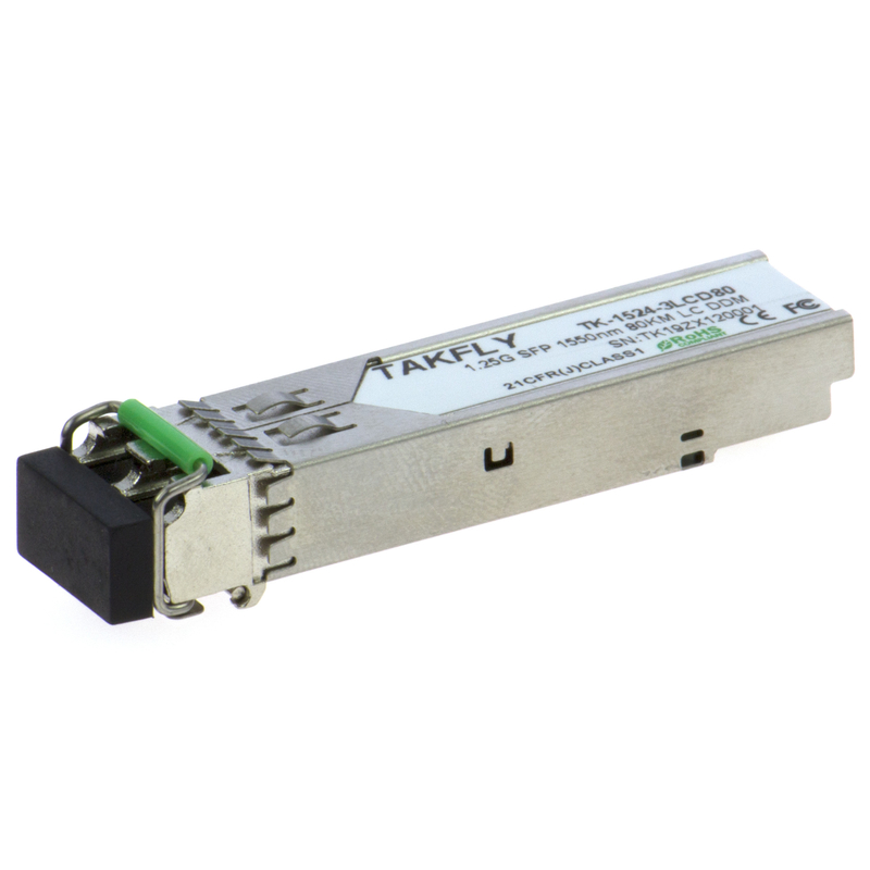1.25G SFP 1550nm 80KM SMF DDM LC CISCO JUNIPER HUAWEI Módulo de transmisor óptico compatible con sensibilidad del receptor -26dBm