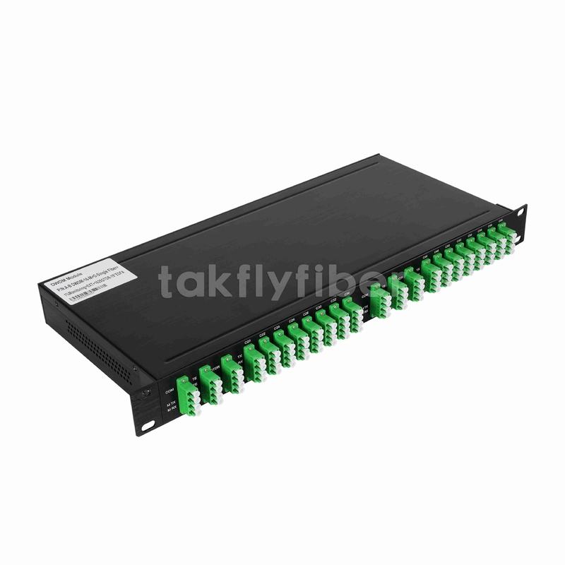 16CH DWDM MUX DEMUX con monitor y puerto de extensión 1625nm OTDR y EDFA
