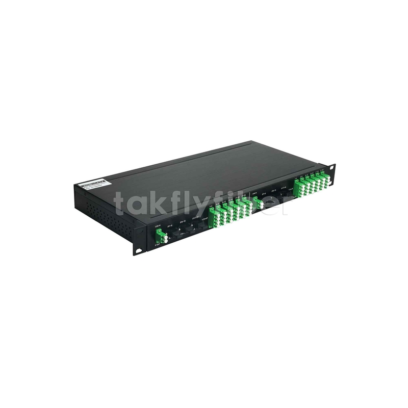 2x1:24 Filtro WDM PLC Splitter GPON CATV en un panel de parches montado en el bastidor de 1U 19Inc