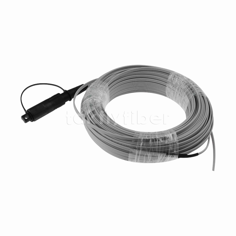 1 núcleo Optitap predeterminado SC/APC Figura 8 FTTH Fibra óptica caída de cable Pigtail 40M G657A LSZH 0.25μd chaqueta de baja fricción con 1.0mm alambre de acero de mensajería galvanizado