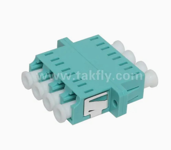 Adaptador de fibra óptica de 4 núcleos LC Quad APC Upc con brida simple y estilo de cuerpo dúplex Pérdida de inserción ≤ 0,2 dB