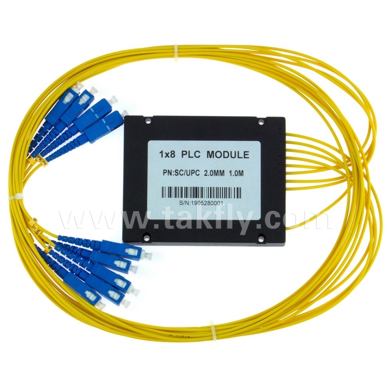 Gpon Epon 1X8 SC APC ABS FTTX Fibra óptica PLC Splitter Alta confiabilidad y estabilidad