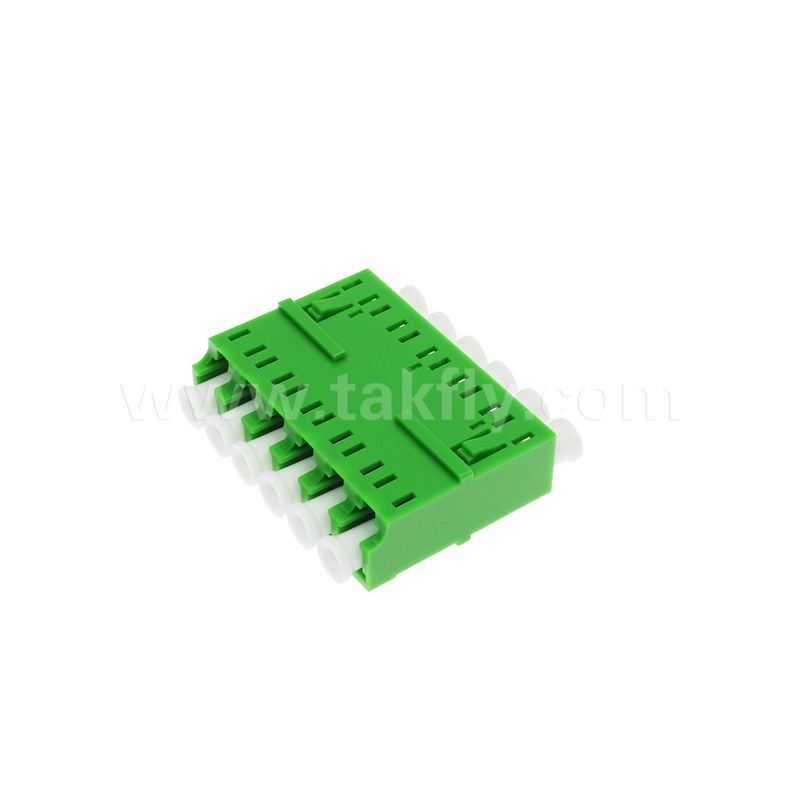 LC/APC Adaptador de 6 vías, SM OS2, verde, sin brida Modo único para red