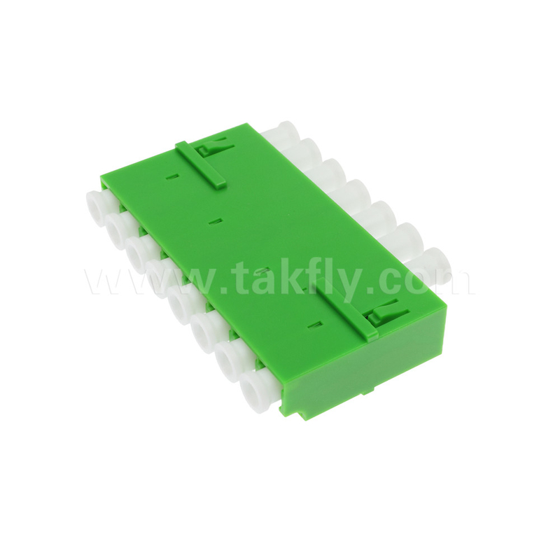 LC/UPC 8 puerto de modo único SM OS2, verde, sin brida adaptador de fibra óptica para telecomunicaciones
