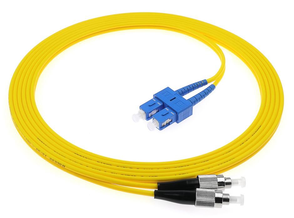Latiguillo de fibra óptica dúplex SC-FC LSZH/PVC UPC y APC