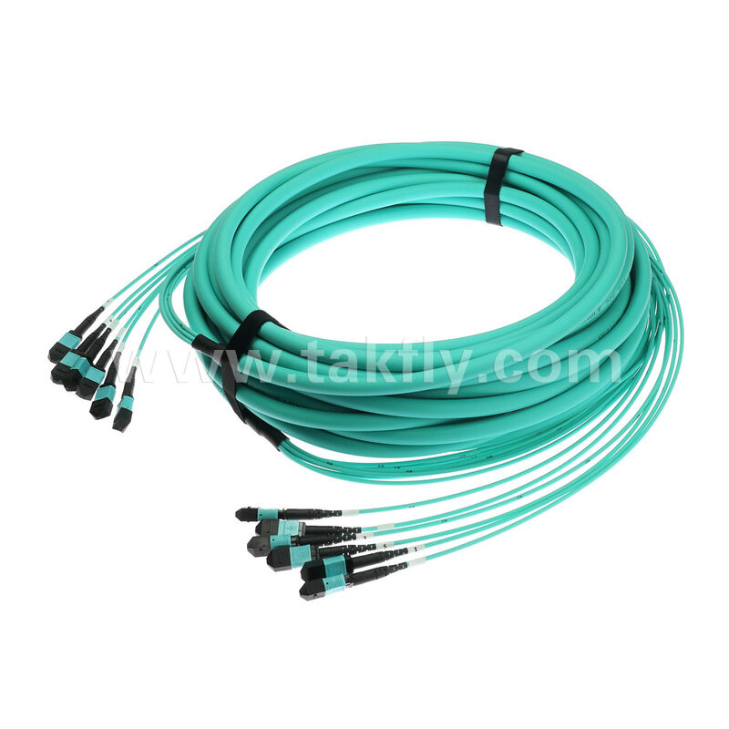 72 fibras 6x12F MPO MTP - 6x12F MPO MTP Macho Hembra MM Multimodo OM3 OM4 Cable de conexión de fibra óptica / Cable de conexión de fibra óptica / Cable de ruptura óptica / Cable troncal de fibra óptica / Cable de abanico de fibra óptica