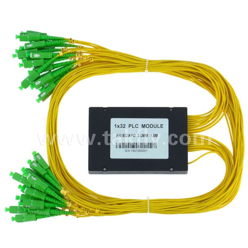 PLC Splitter ABS caja 1xN SC APC/UPC Fibra óptica para el centro de datos de telecomunicaciones Fttx