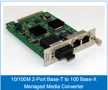 10/100 M 2-Port Base-T to 100 Base-X Managed Media Converter Factory Direct Sales Reliable Network Connection