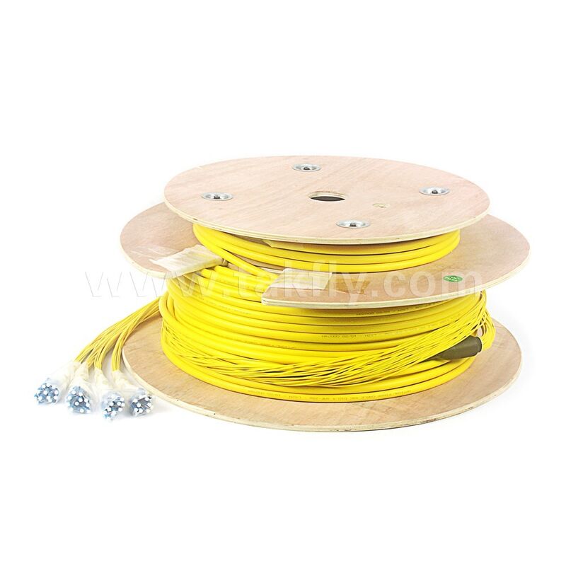Pre-terminado Patchcord 48Cores LC-LC Fibra óptica Breakout Drop Cable para el centro de datos de telecomunicaciones