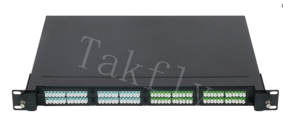 Panel de distribución de fibra MPO/MTP ¥ 1U montaje en bastidor, módulo de casete pre-conectado, 4 ranuras, interfaz LC/MPO, para gestión de fibra del centro de datos