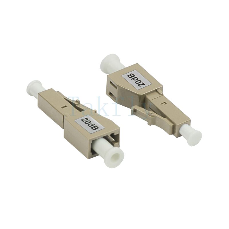 LC Atenuador de fibra óptica de macho a hembra Tipo fijo en línea para modo único / multimodo