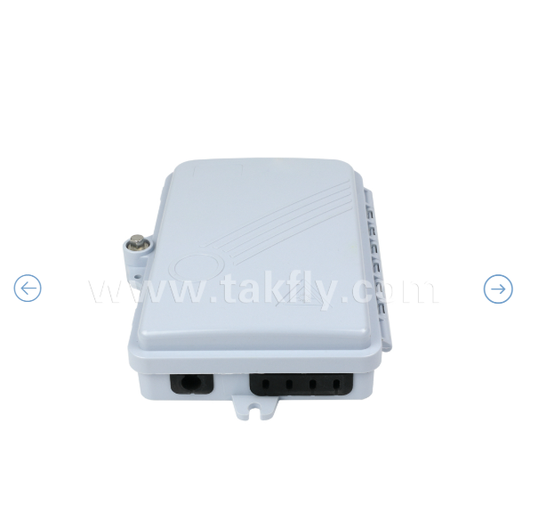 Caja de terminación de fibra óptica FTKS-1805-04A, 4 SC/APC SM SX Adaptador, Pigtail instalado, FTTH FTTx Splicing Distribution Splitting Storage Cable Management Enclosure Montado en la pared