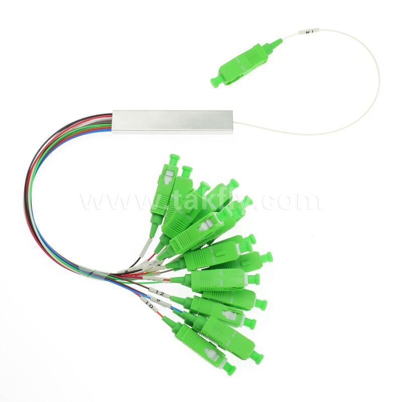 1×N / 2×N PLC Optical Splitter   Mini Steel Tube Package, G657A1, SC/APC Input & Output, para la separación FTTH/PON