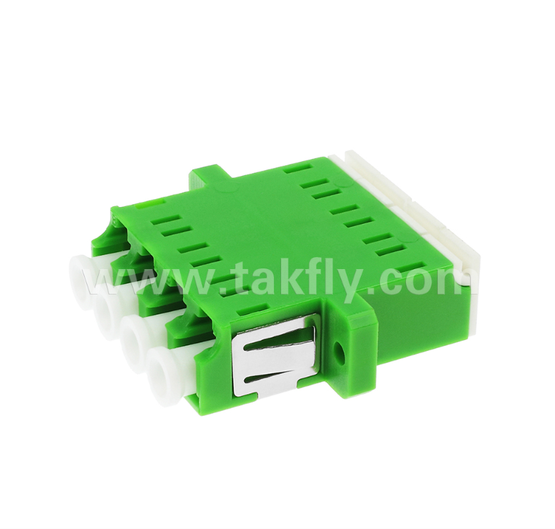Adaptador de obturador interno cuádruple LC: APC dúplex LC 4 en 1 con obturador incorporado, protege los ojos del láser de fibra óptica, cumple con IEC y RoHS, para centros de datos y conexiones de fibra de alta potencia