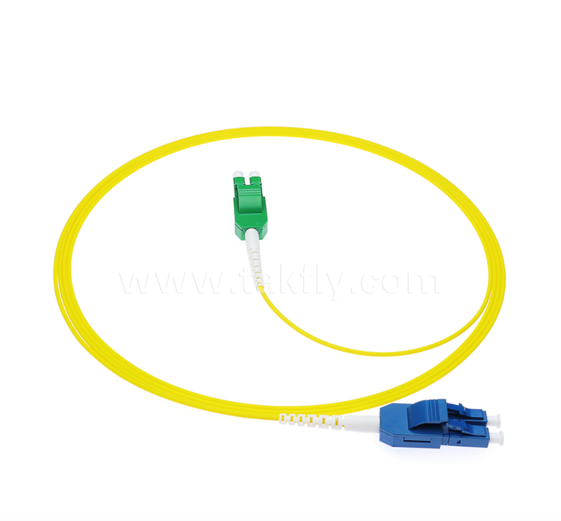 LC Uniboot Cordón de parche de fibra óptica 1 tubo de dos núcleos, polaridad intercambiable, amarillo, media volumen del cable